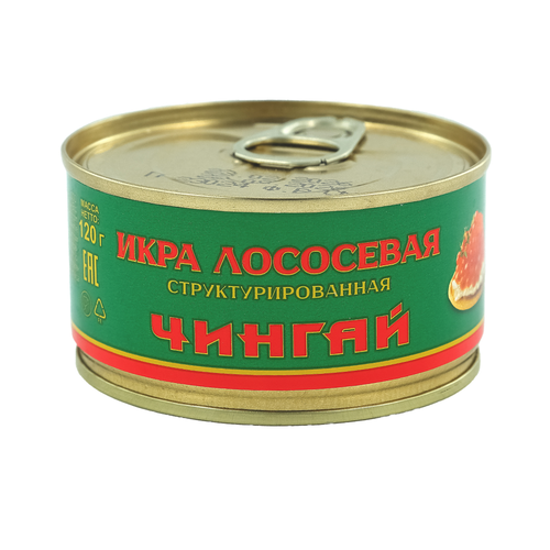 Икра РУССКОЕ МОРЕ лососевая структурированная ж/б 120г., детальное фото