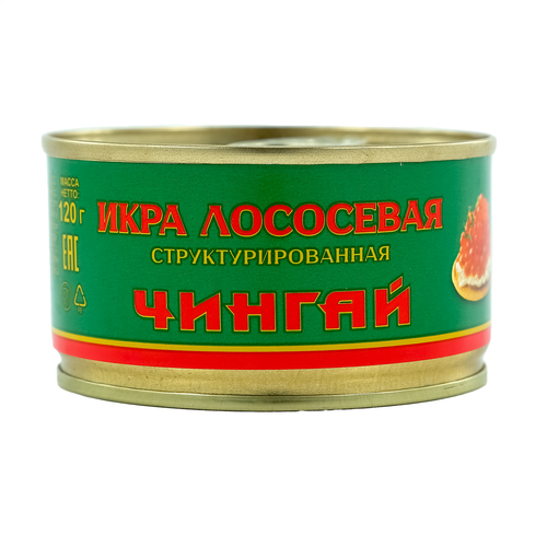 Икра РУССКОЕ МОРЕ лососевая структурированная ж/б 120г., изображение