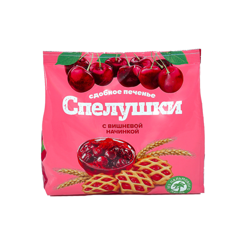 Печенье сдобное СПЕЛУШКИ с вишневой начинкой ф/п, 330г., фотография