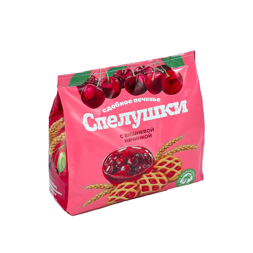 Печенье сдобное СПЕЛУШКИ с вишневой начинкой ф/п, 330г., фотография