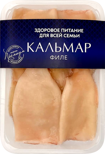 Кальмар командорский филе без кожи 500г., крупный план