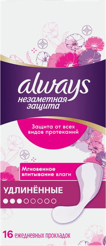 Прокладки ALWAYS ежедневные незаметная защита 16шт., фотография