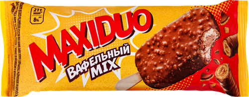 Мороженое эскимо Максидуо ВАФЕЛЬНЫЙ MIX 8% ф/п 63г. БЗМЖ, картинка
