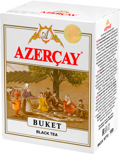 Чай черный АЗЕРЧАЙ байховый Букет к/у 100г., крупный план