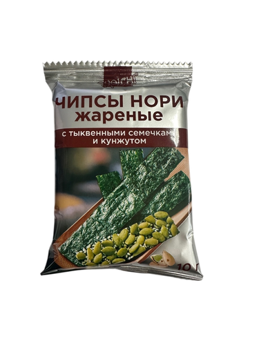 Чипсы нори RYOICHI жареные с тыквенными семечками и кунжутом ф/п 10г., изображение