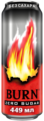Энергетический напиток BURN Оригинальный без сахара ж/б 0,449л., крупный план