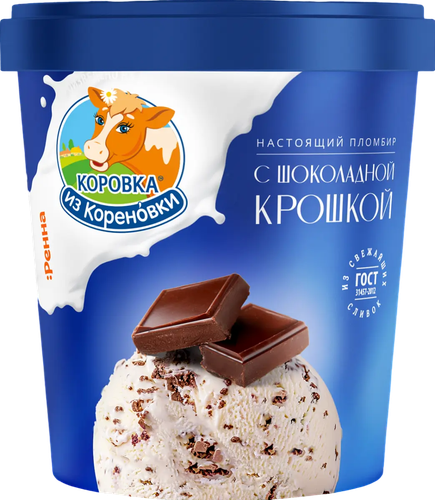 Мороженое пломбир ванильн. с шок. крошкой ведро 15,0% 300г. КИЗК БЗМЖ, детальное фото