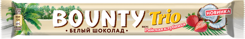 Батончик BOUNTY Трио белый шоколад и клубника 78г., фото