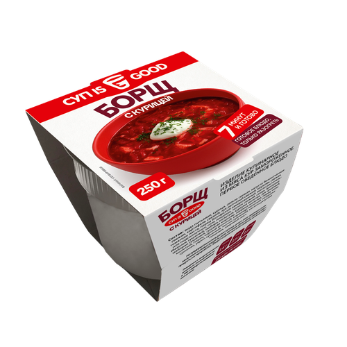 Суп Борщ с курицей IS GOOD замороженный 250г., вид