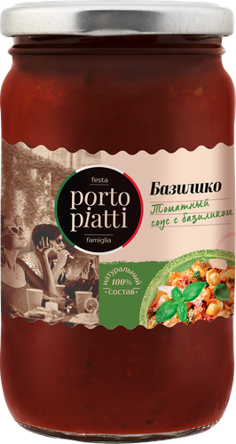 Соус PORTO PIATTI томатный Basilico с базиликом 350г., вид