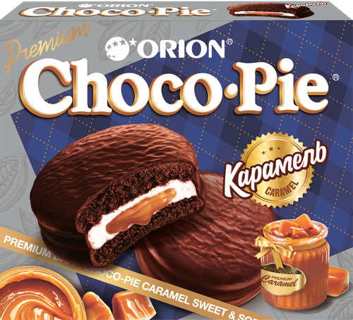 Бисквит ORION Choco pie dark Карамель 360г, вид