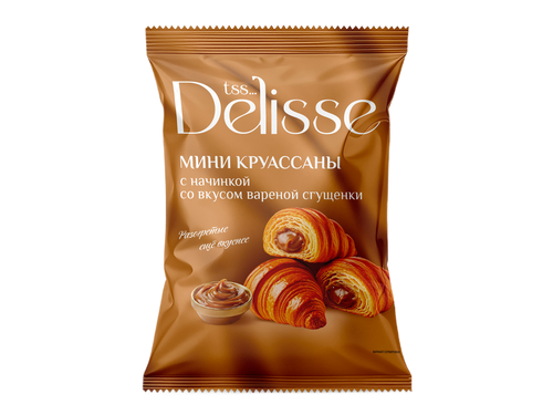 Мини Круассаны DELISSE с начинкой со вкусом вареной сгущенки п/п 300г., детальное фото