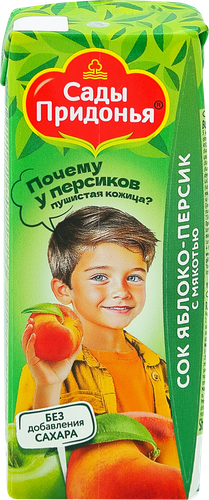 Сок САДЫ ПРИДОНЬЯ яблоко-персик т/п 200мл, изображение