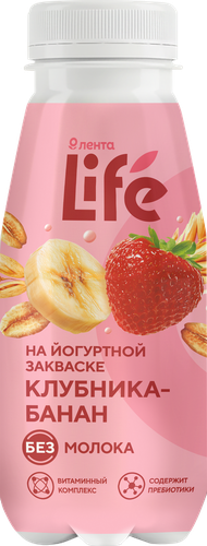 Растительный напиток ЛЕНТА LIFE клубника-банан п/б 250г., фото