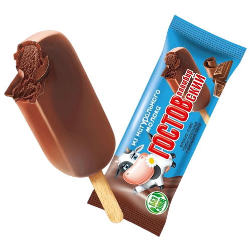 Мороженое ЭСКИМО ГОСТОВский шоколадное 15%70г. ХЛАДОКОМБИНАТ №3 БЗМЖ, картинка
