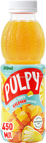 Напиток сокосодержащий ДОБРЫЙ Pulpy Ананас Манго п/б 0,45л., фотография