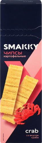 Чипсы картофельные SMAKKY со вкусом краба 100г., детальное фото