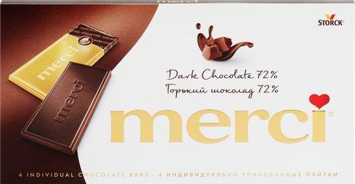 Шоколад Мерси горький 72% к/у 100гр, вид