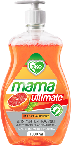 Средство для мытья посуды Mama Ultimate Красный апельсин 1000мл., вид