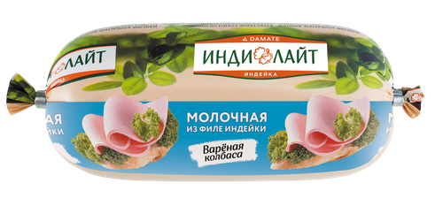 Колбаса МОЛОЧНАЯ из филе индейки 400г ИНДИЛАЙТ, детальное фото