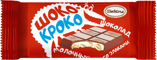 Шоколад молочный Шоко-кроко со злаками ф/п 23г., фото