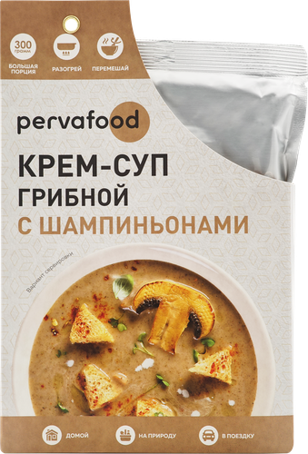 Крем-суп ГРИБНОЙ с шампиньонами ПЕРВАФУД реторт-пакет 300г., фотография
