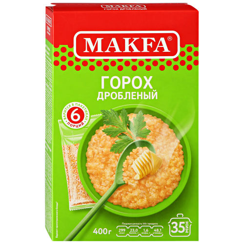 Горох дробленый МАКФА к/у 400г., фотография