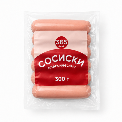 Сосиски КЛАССИЧЕСКИЕ 365 Дней в/у 300г, фотография