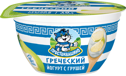 Йогурт ПРОСТОКВАШИНО греческий Груша 1,8% стакан 130г. БЗМЖ, фото