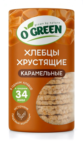 Хлебцы карамельные OGREEN 90г., детальное фото