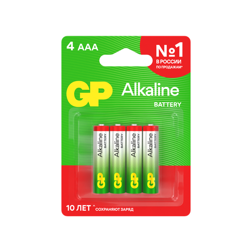 Батарейка алкалиновая GP RED ААА , LR03-4B, 4шт., изображение
