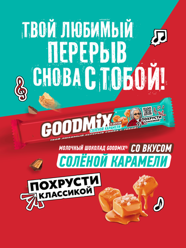 Батончик Гудмикс Солёная Карамель 40г., вид