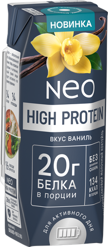 Коктейль молочный обезжиренный высокобелковый NEO со вкусом ваниль 260г БЗМЖ, фотография