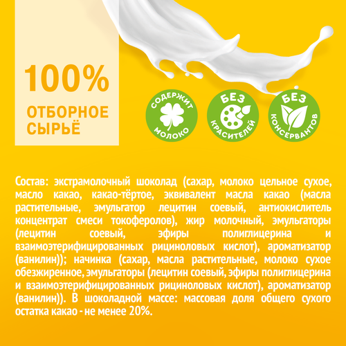 Шоколад Лёвушка с молочной начинкой порционный 50г., фотография