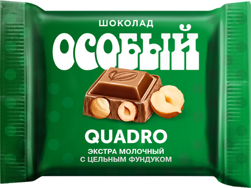 Шоколад Особый Квадро экстрамолочный с фундуком 80г., детальное фото