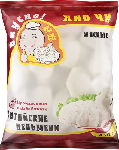 Китайские пельмени «ХАО ЧИ» мясные 450г. ИП Цзоу Хун, фото