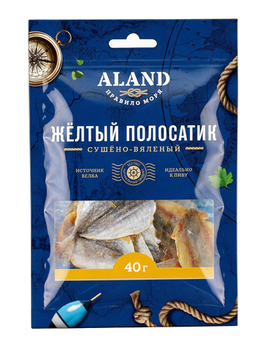 Желтый полосатик сушено-вяленный АЛАНД п/п 40г., фото