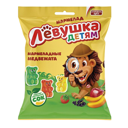Мармелад жевательный Лёвушка детям мармеладные медвежата 500г., вид