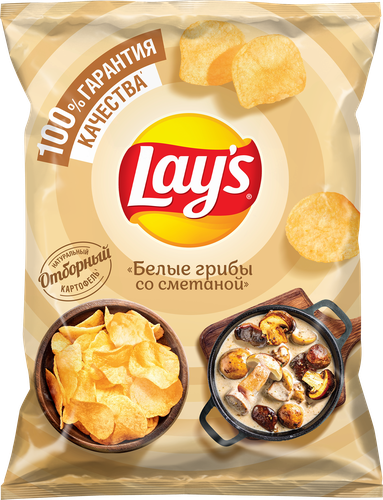 Картофельные чипсы ЛЕЙЗ БЕЛЫЕ ГРИБЫ со сметаной ф/п 105г., фото