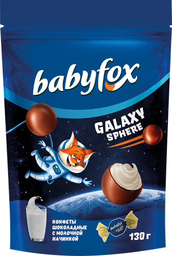 Конфеты BABYFOX с молочной начинкой 130г., изображение