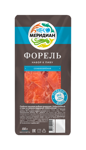 Набор к пиву форель с/с в/у 150г МЕРИДИАН, детальное фото