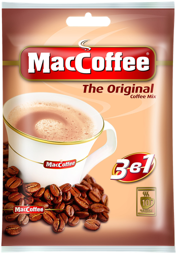 Напиток кофейный растворимый MACCOFFEE Original 3в1, 10пак, вид
