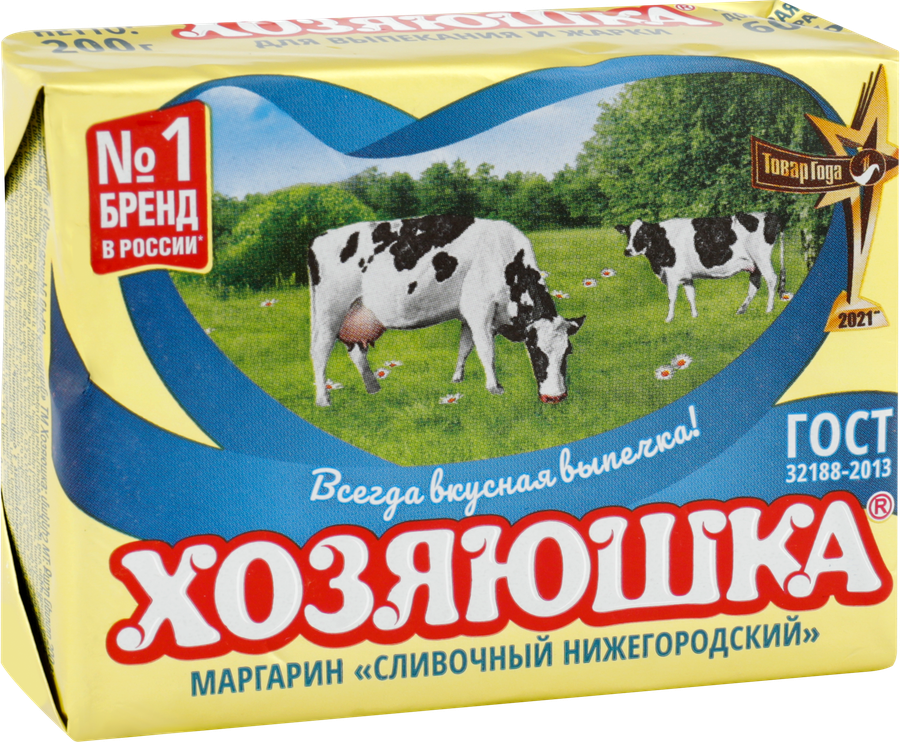 Маргарин ХОЗЯЮШКА Сливочный 60%, 200г, превью