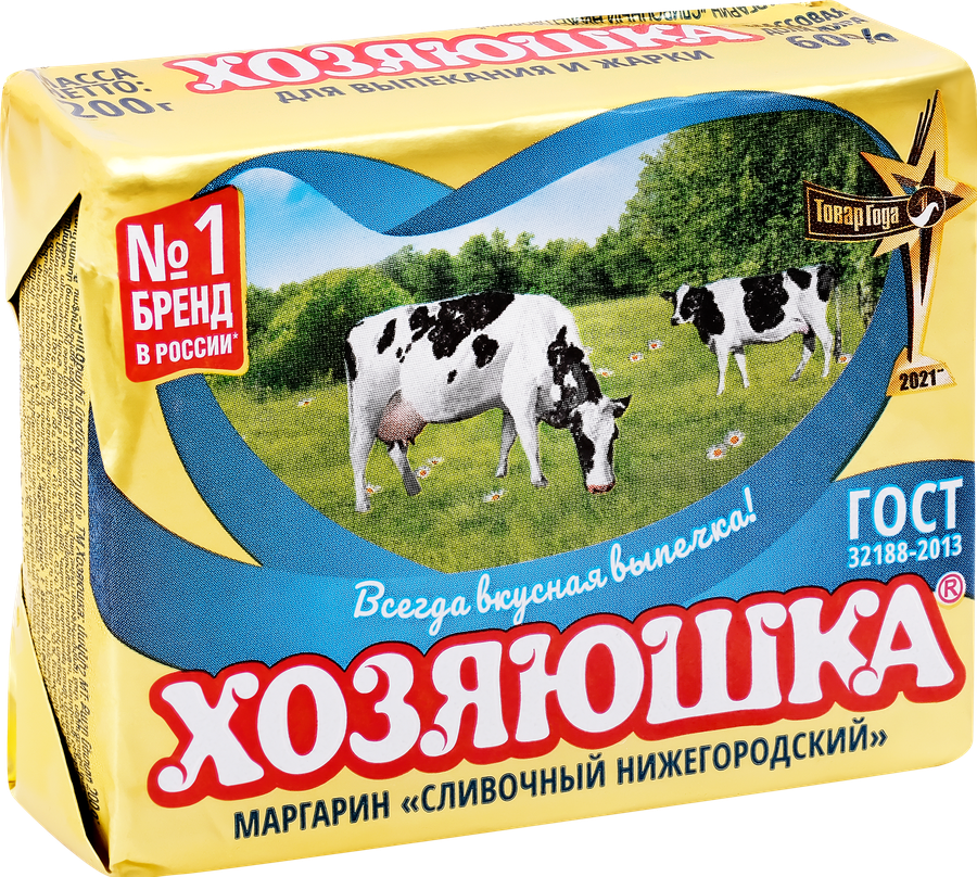 Маргарин ХОЗЯЮШКА Сливочный 60%, 200г, превью