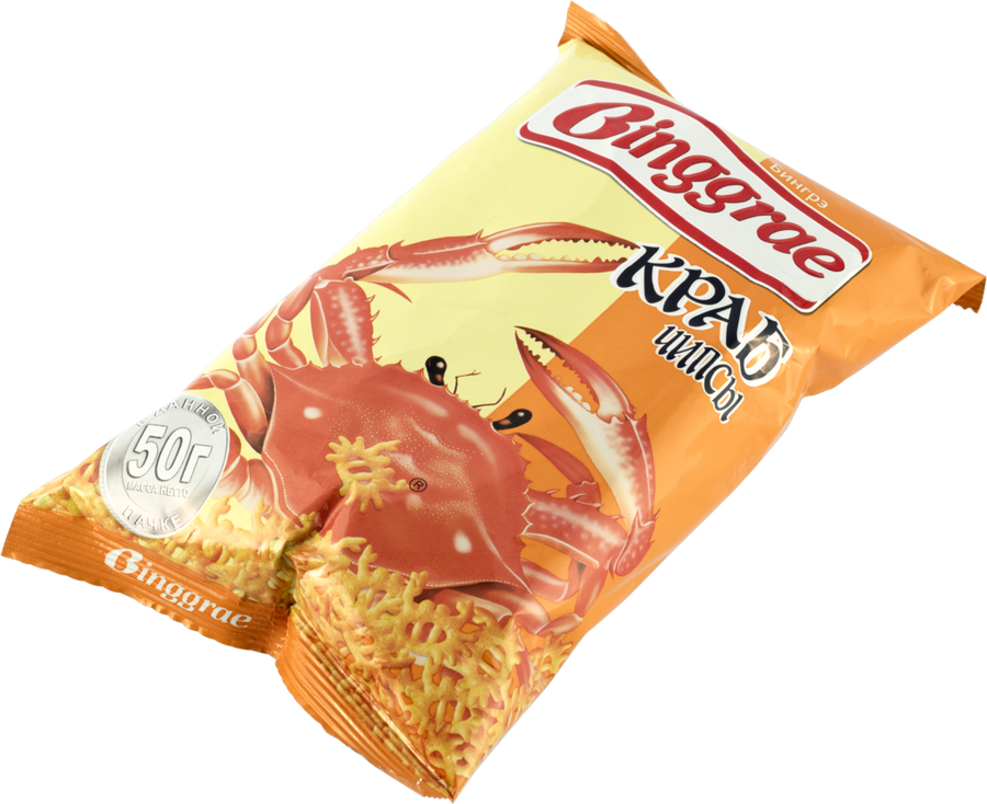 Чипсы хрустящие БИНГРЭ Краб, 50г, превью