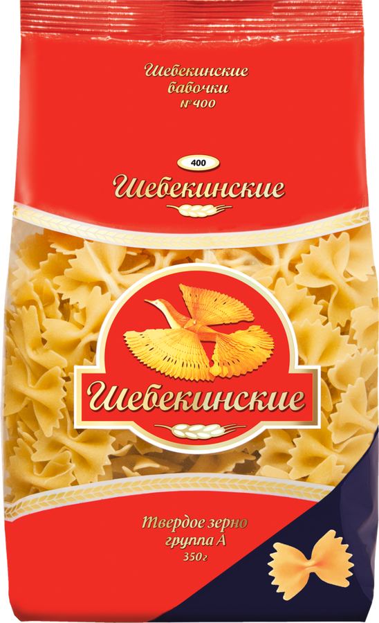 Макароны ШЕБЕКИНСКИЕ Бабочки группа А, высший сорт, 350г, превью