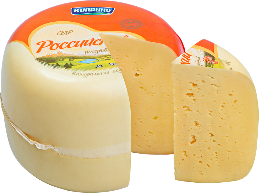 Сыр КИПРИНО Российский 50%, без змж, весовой, предпросмотр