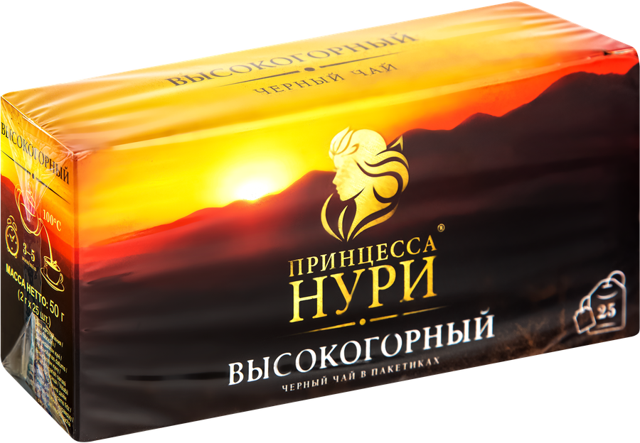 Чай черный ПРИНЦЕССА НУРИ Высокогорный байховый, 25пак, предпросмотр