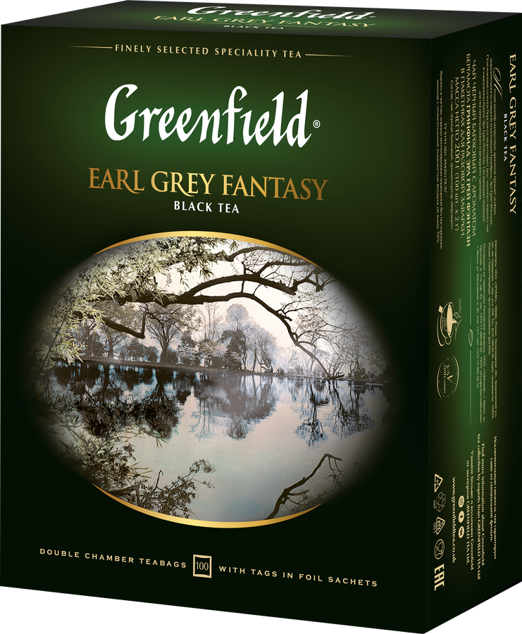 Чай черный GREENFIELD Earl Grey Fantasy с ароматом бергамота, 100пак, предпросмотр