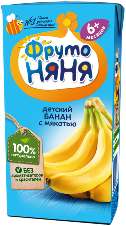 Нектар ФРУТОНЯНЯ Банан с мякотью, с 6 месяцев, 200мл, превью